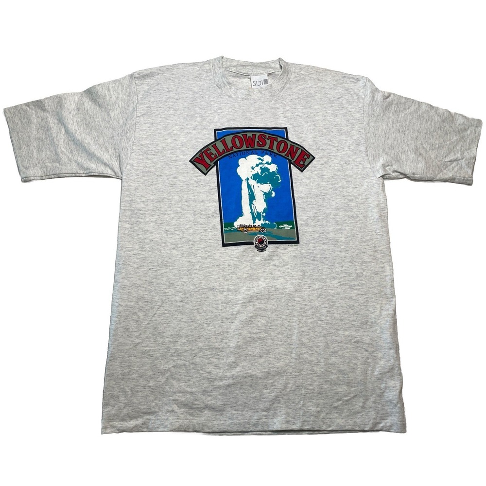 Vintage Yellowstone Nations Park T-Shirt Men's XL NWT Gray Single Stitch